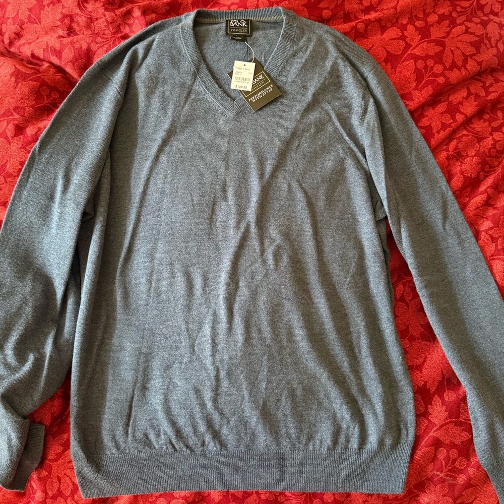 Jos. A. Bank Men's Gray V-Neck Sweater